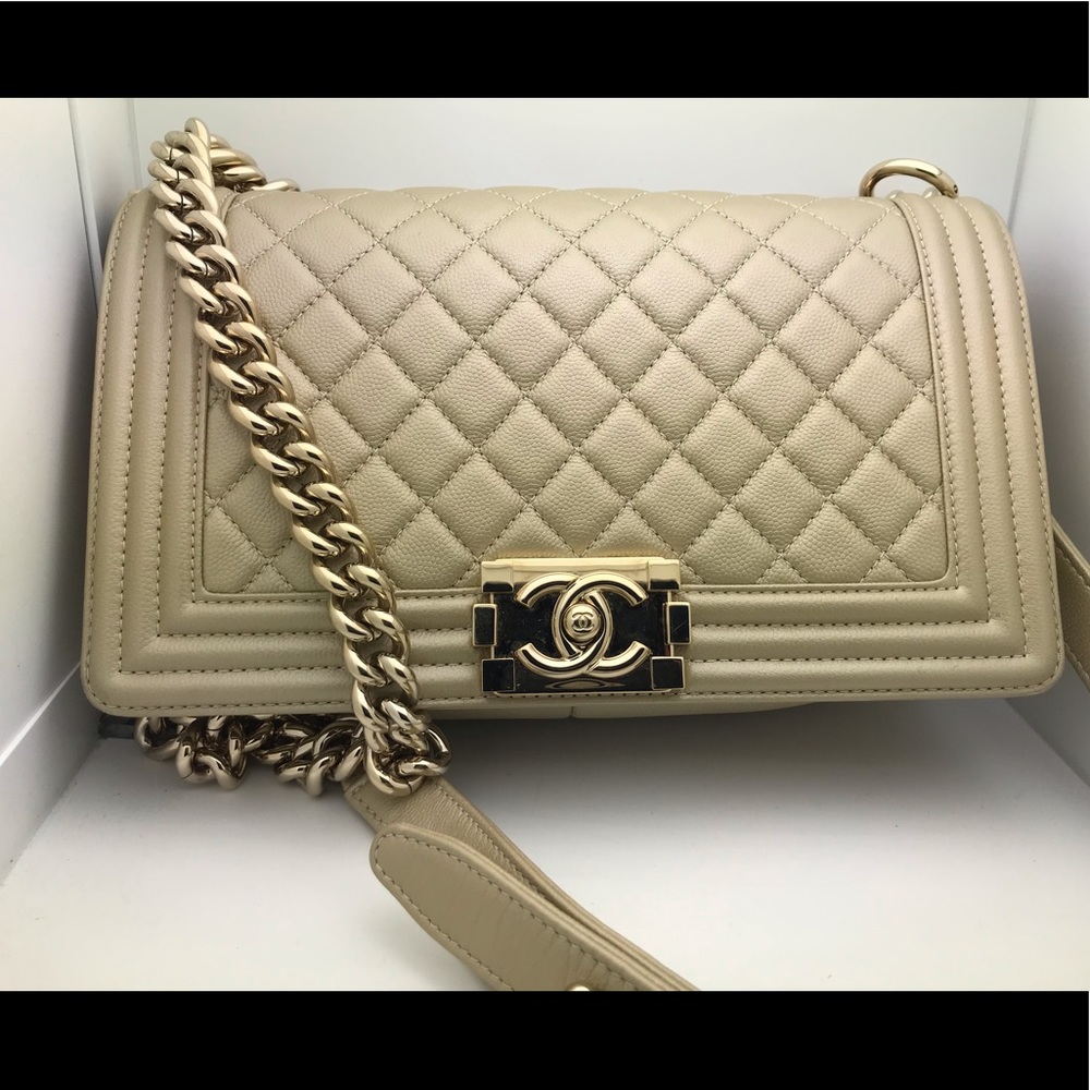 SOLD Chanel Metallic Caviar Medium Boy Flap - Picture 1 of 8